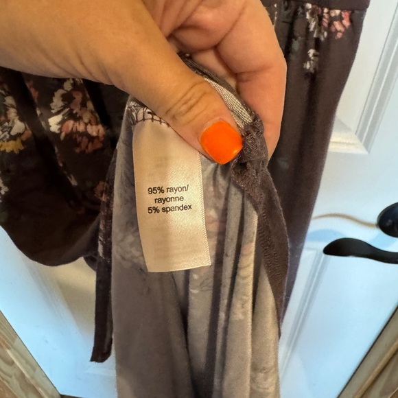 Floral Sleeveless Women Size 1X Maxi Dress - Gray - Picture 7 of 9